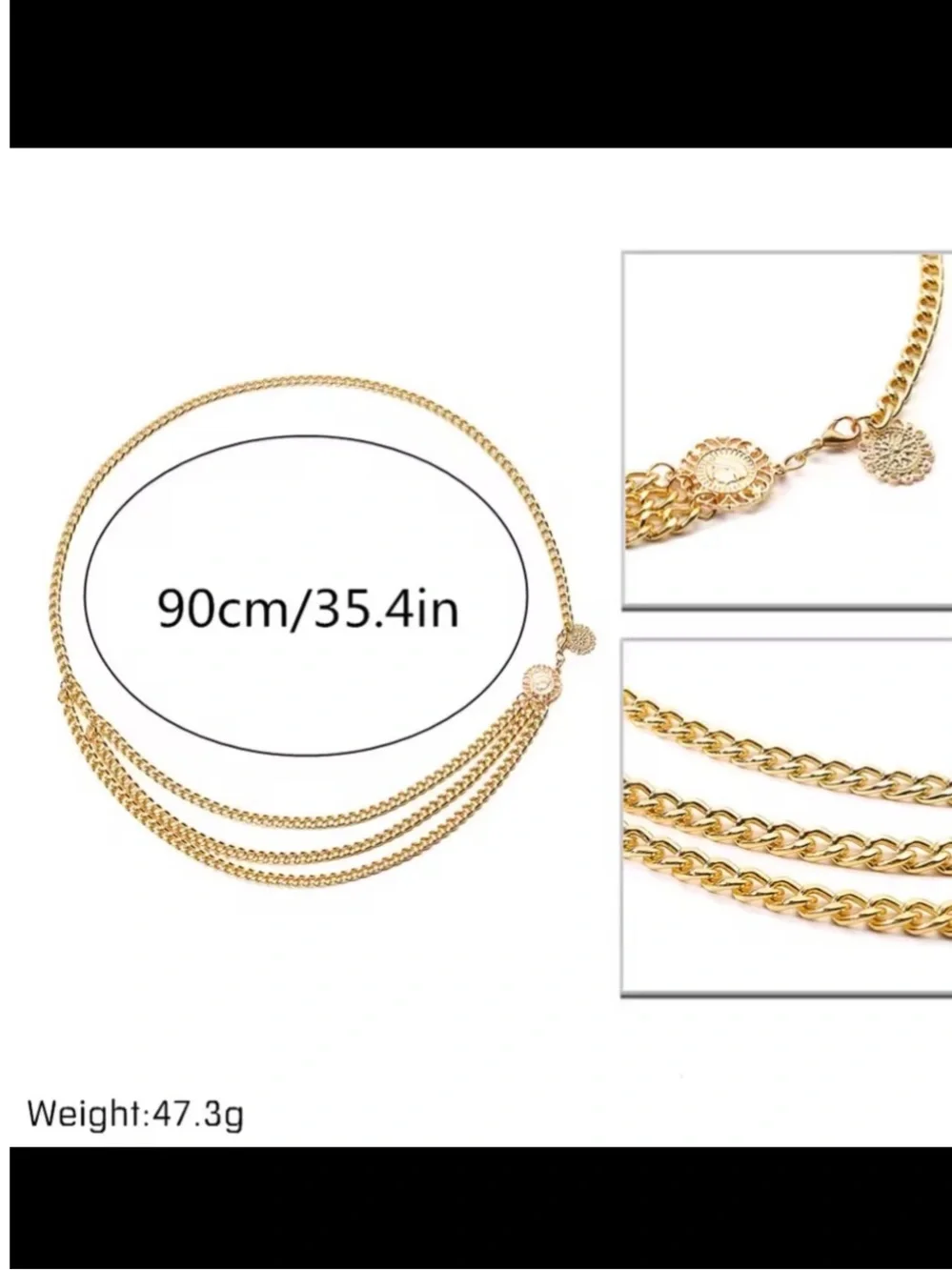 Modern Gold Layered Chain Waist Belt